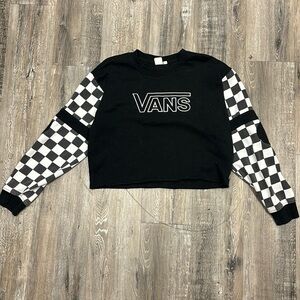 Vans sweat shirt women’s Large crop top. USED
